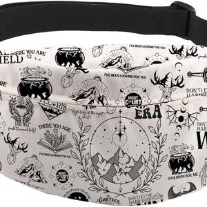 Fear Falter Wb Fantasy Book Lover Crossbody Waist Bag - Durable Polyester, Adjus